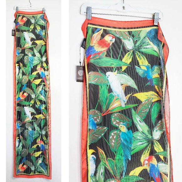 Vince Camuto Parrot Tropical Bird Scarf Semi-sheer NWT - Picture 1 of 8